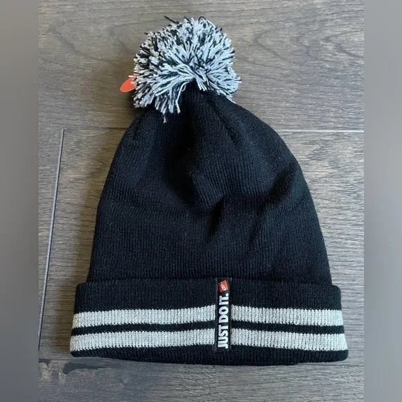 Nike Accessories Nike Kids Pom Beanie Nike 8a287623 Nib Black - Main Image
